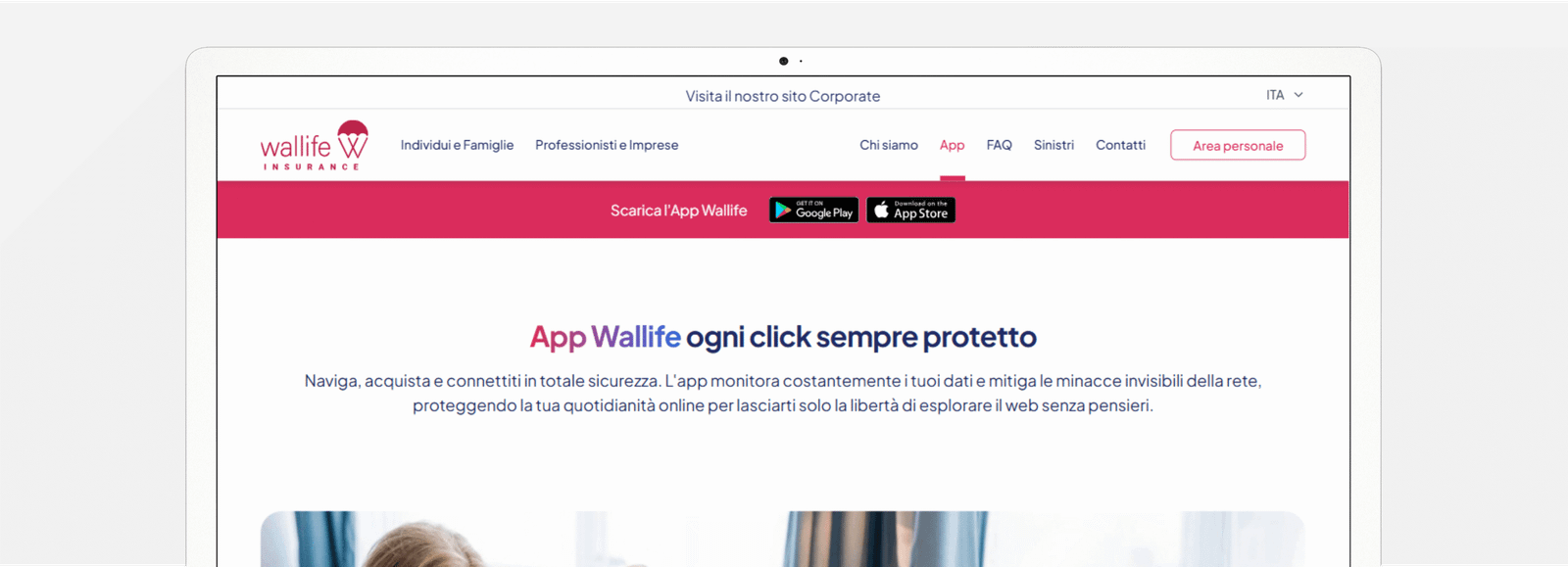 Wallife insurance app page